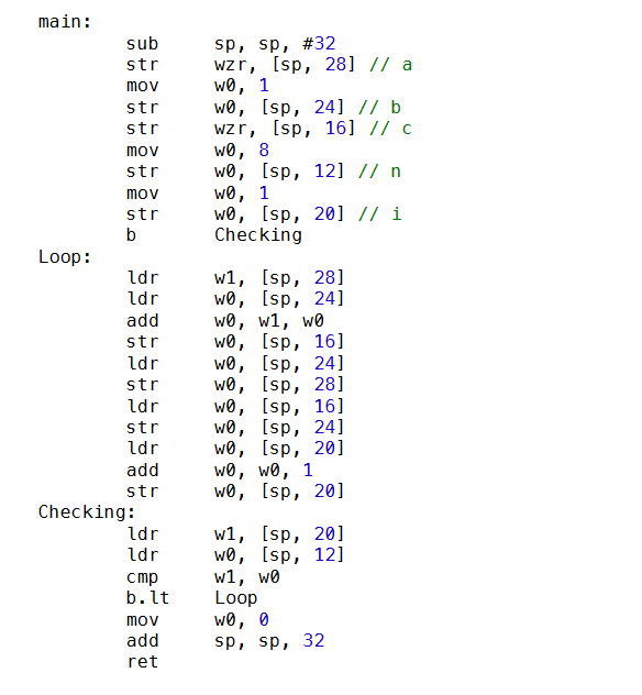 Given The Following ARM64 Assembly Code, Add Comments | Chegg.com