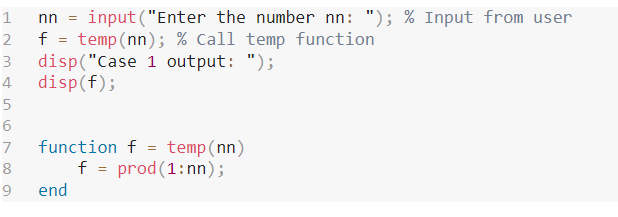 Solved There is no error in matlab code: 1)if temp function | Chegg.com