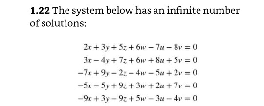 Solved 1.22 The system below has an infinite number of | Chegg.com