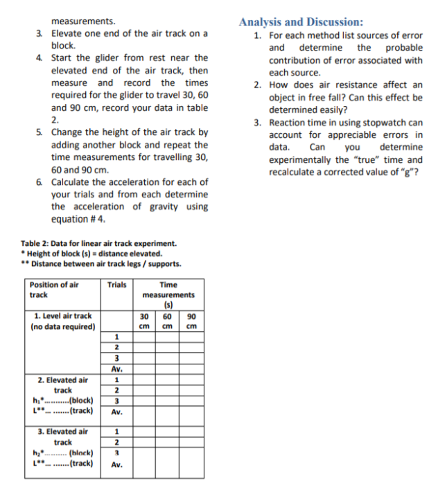 I need a lab report of kinematics of linear motion of | Chegg.com