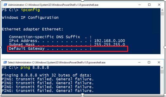 Solved: No Gateway selected