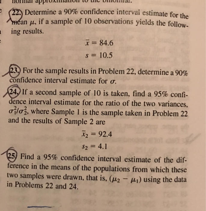 Solved Determine a 90% confidence interval estimate for the | Chegg.com
