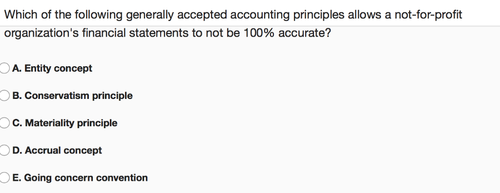 Solved Which Of The Following Generally Accepted Accounting | Chegg.com