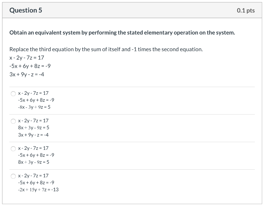 Solved Question 1 0.1 pts Solve the system of two equations | Chegg.com