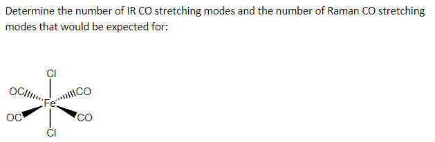 Solved Determine the number of IR CO stretching modes and | Chegg.com