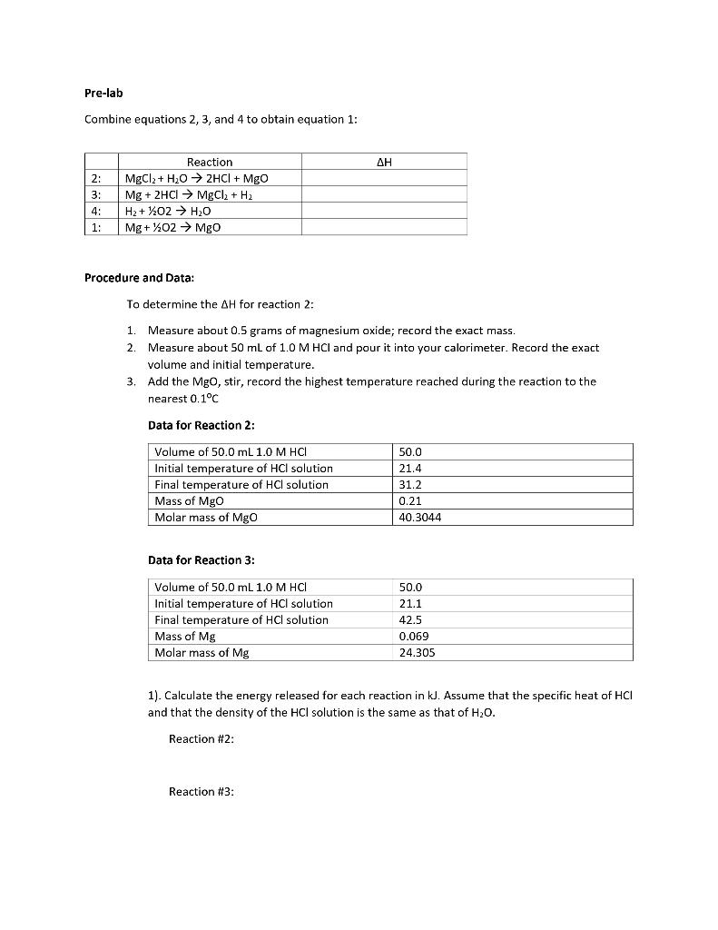 Solved Pre-lab Combine equations 2, 3, and 4 to obtain | Chegg.com