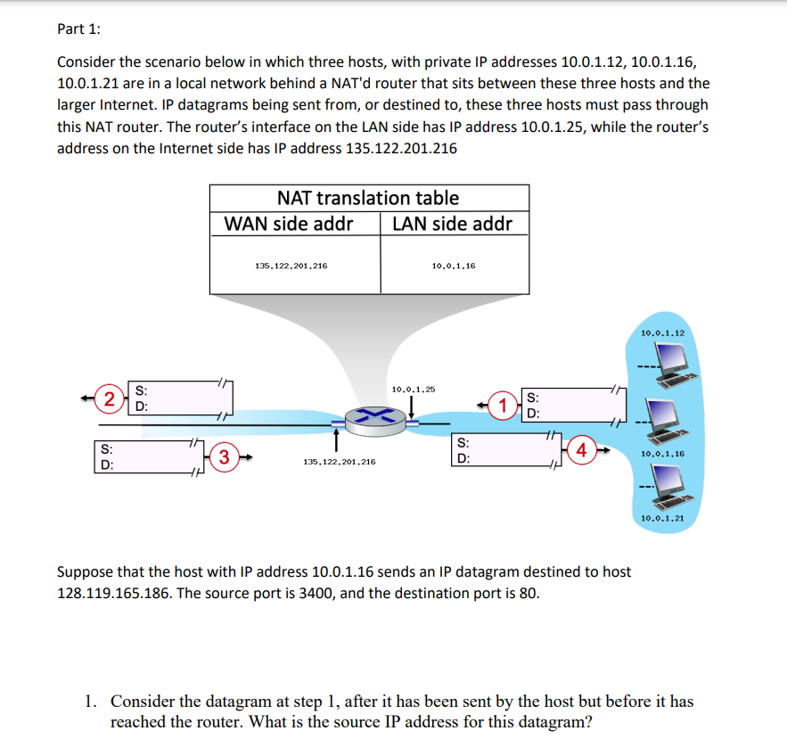 Solved Consider the scenario below in which three hosts, | Chegg.com