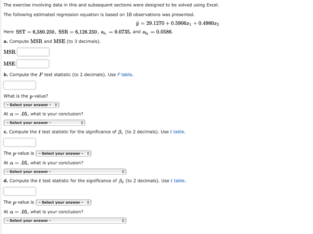 Solved Consider the following data for a dependent variable | Chegg.com