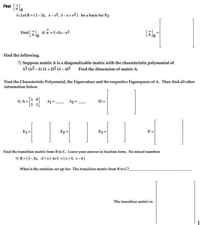 Find Og 6 Let B 1 2x X X2 3 X X2 Be A Chegg Com