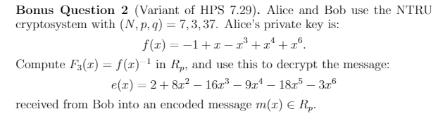 Bonus Question 2 Variant Of Hps 7 29 Alice And Chegg Com