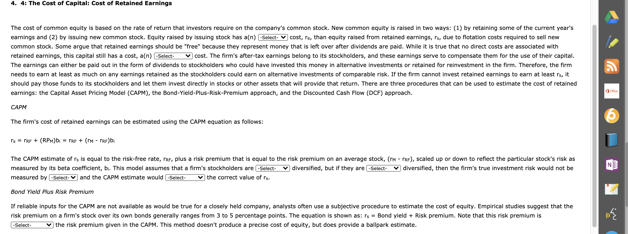 cost of equity capital is cost of retained earnings