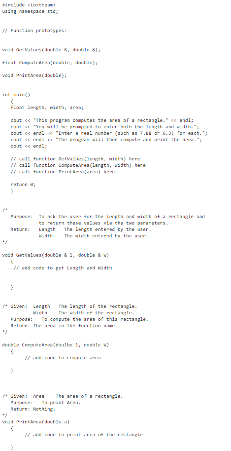 Solved #include using namespace std; // Function | Chegg.com