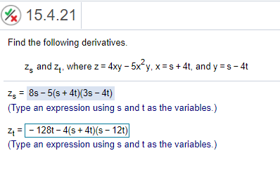 Solved W 15 4 21 Find The Following Derivatives 25 And 2 Chegg Com