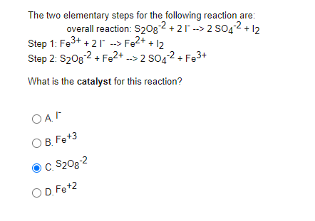 Solved The two elementary steps for the following reaction | Chegg.com