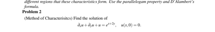 Solved Problem 2(Method of Characterisites) ﻿Find the | Chegg.com