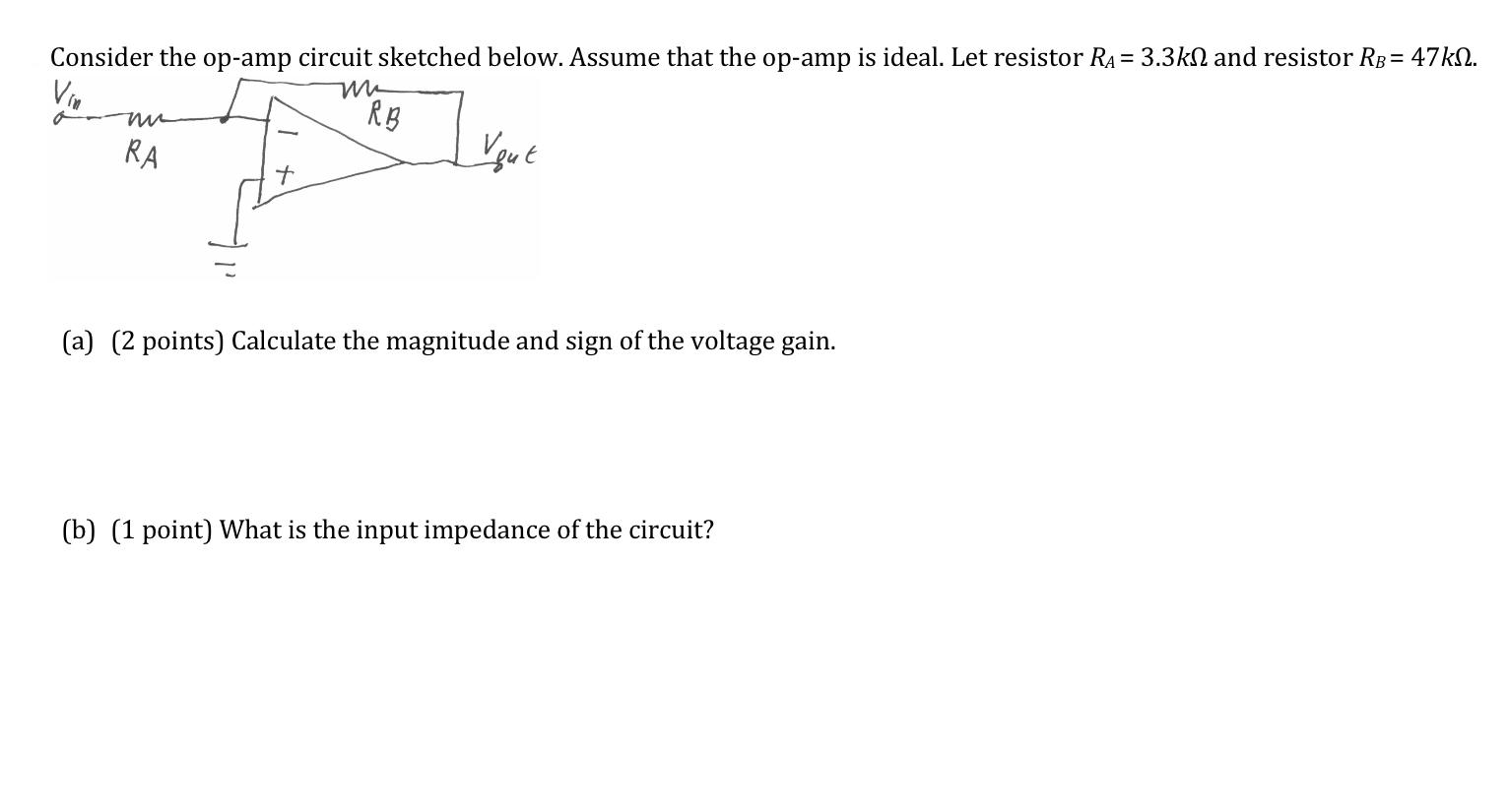 Solved Consider The Op-amp Circuit Sketched Below. Assume | Chegg.com