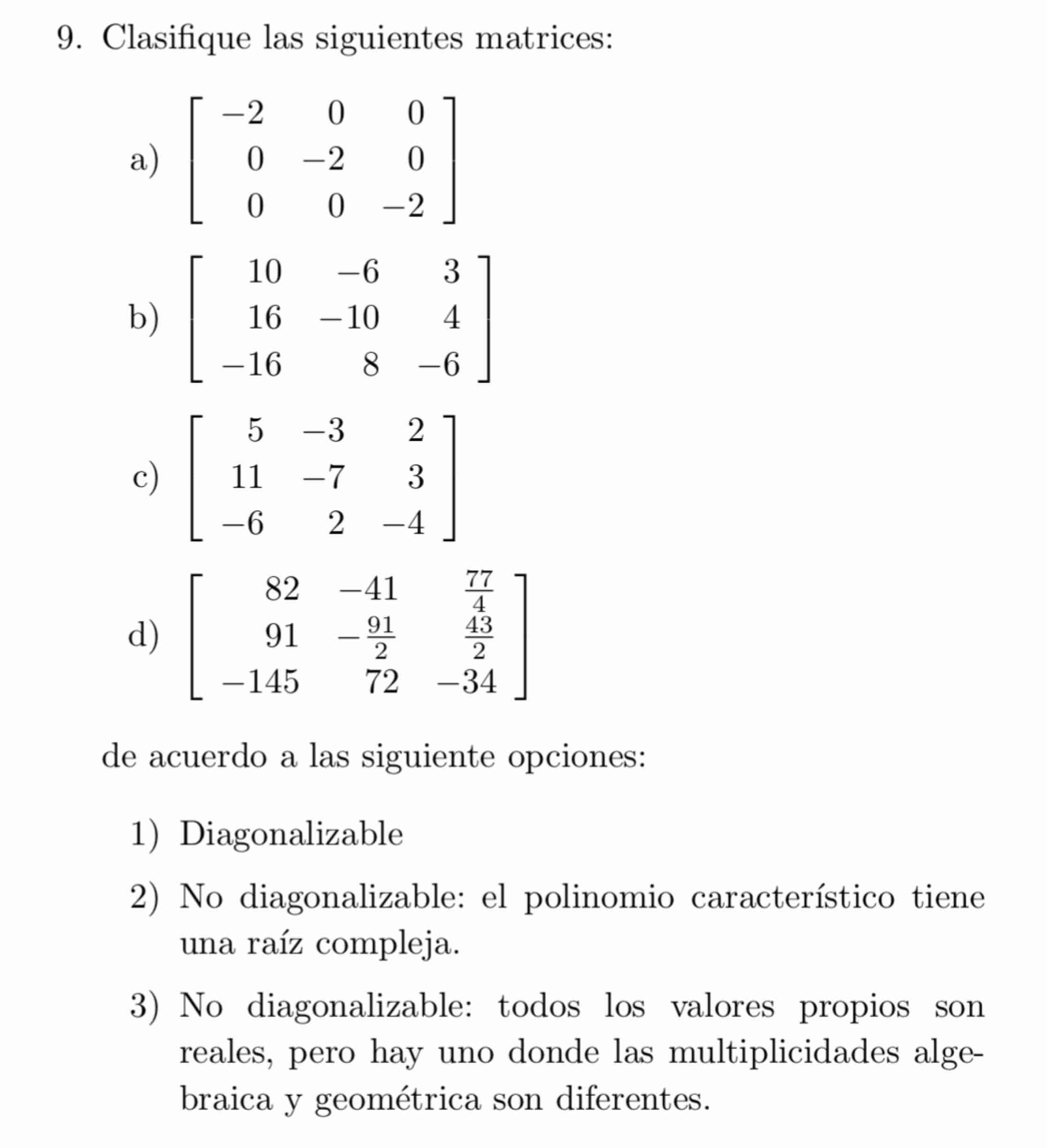 Solved Clasifique las siguientes | Chegg.com