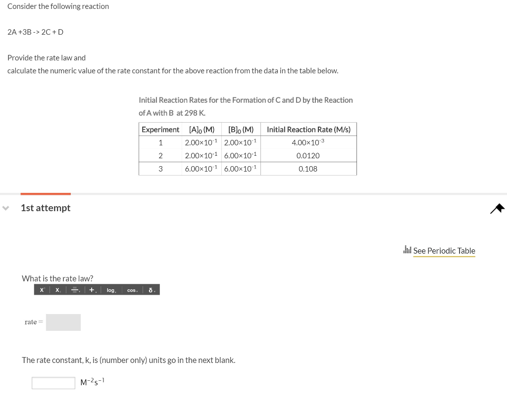 Solved Consider the following reaction 2A +3B-> 2C+ D | Chegg.com
