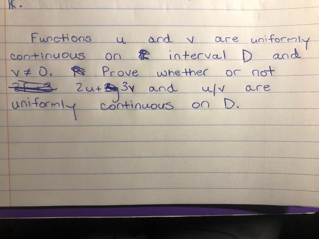 Solved Functions Ц. and are uniformly continuous on interval
