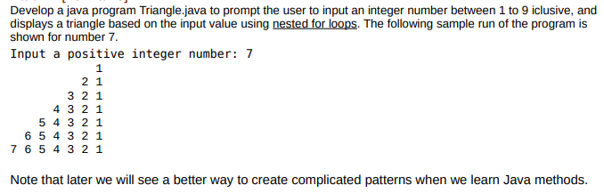 Solved Develop a java program Triangle.java to prompt the | Chegg.com