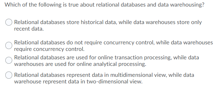 Solved Which of the following is true about relational | Chegg.com