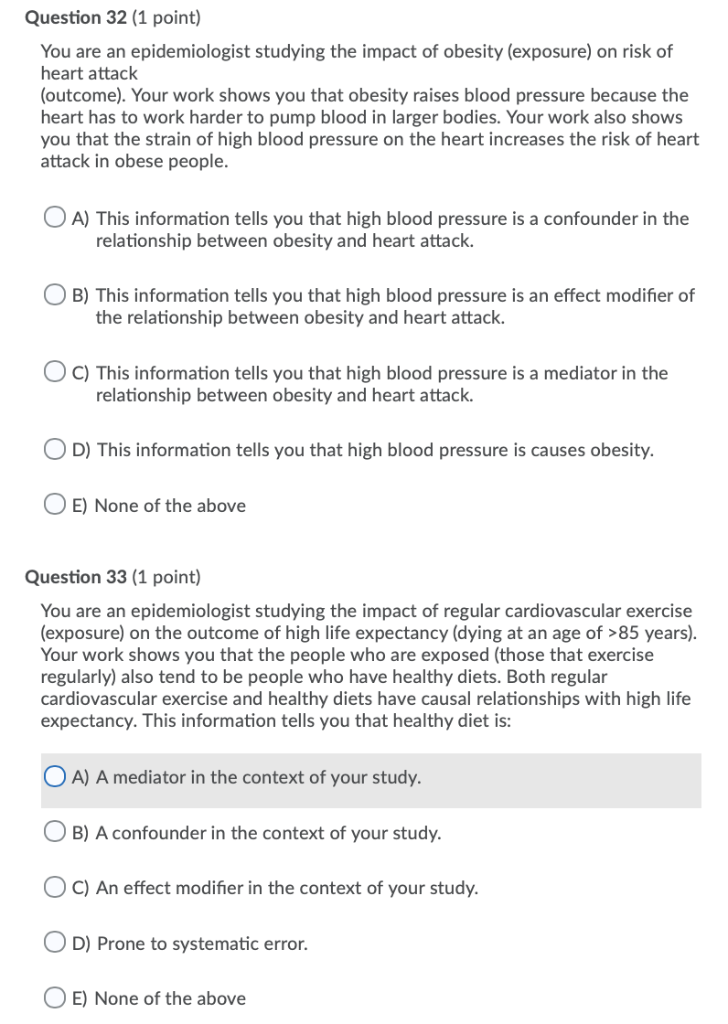 Solved Question 32 (1 point) You are an epidemiologist