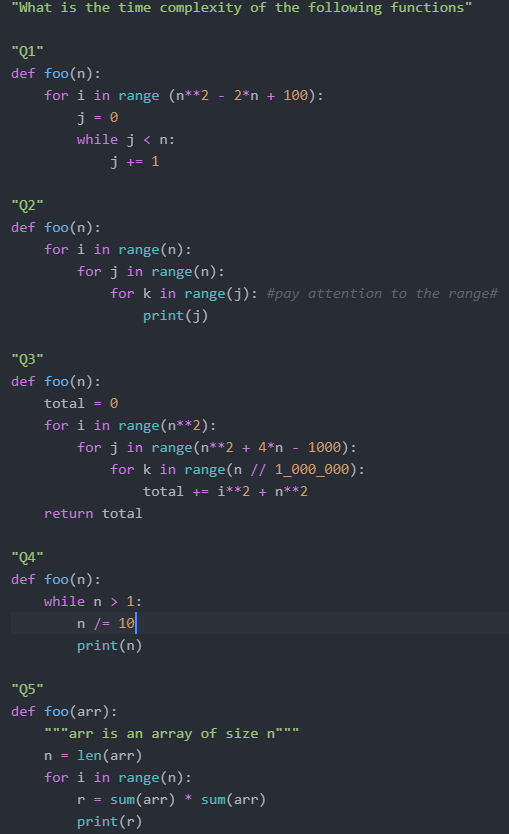 Solved "What is the time complexity of the following | Chegg.com