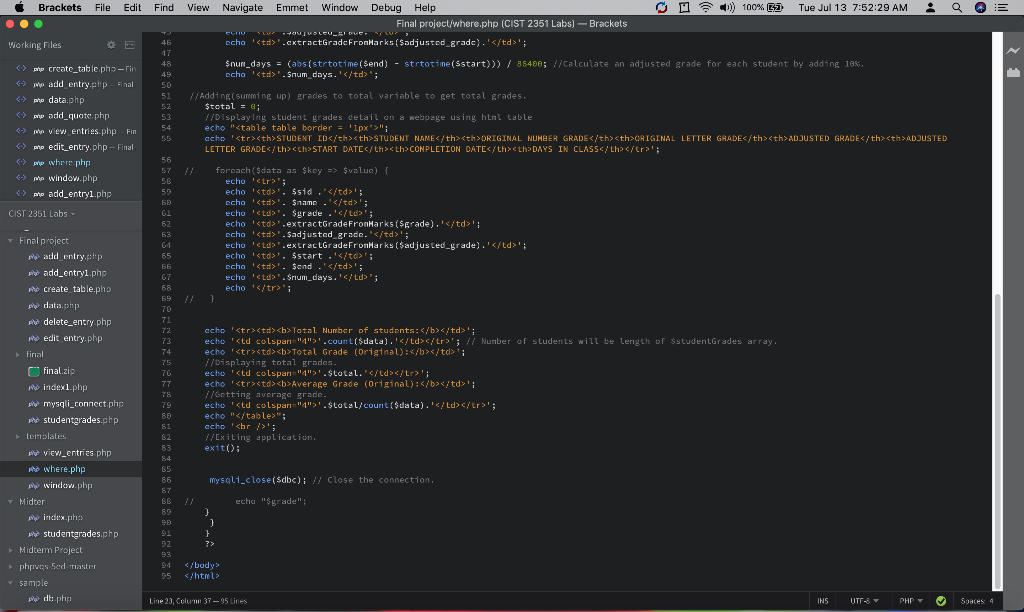Solved What is wrong with my PHP code? Its suppose to | Chegg.com