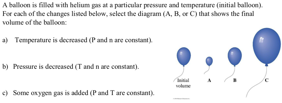 Solved A balloon is filled with helium gas at a particular | Chegg.com