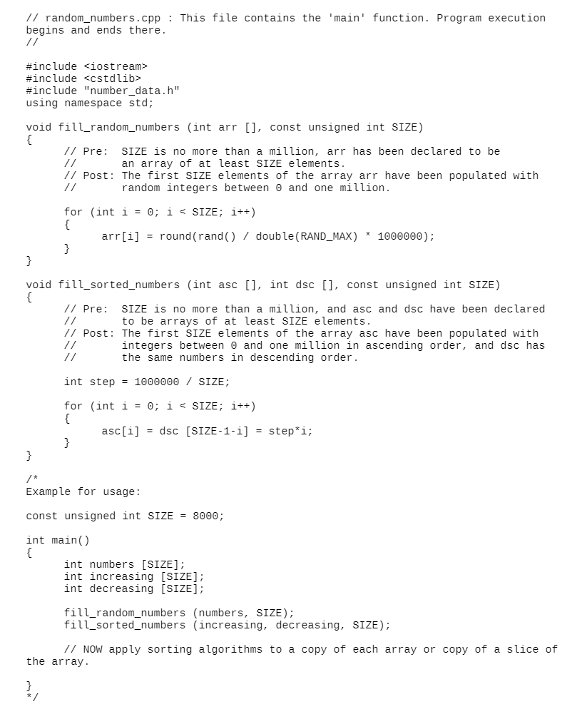 Must write a function for each of the sorting | Chegg.com