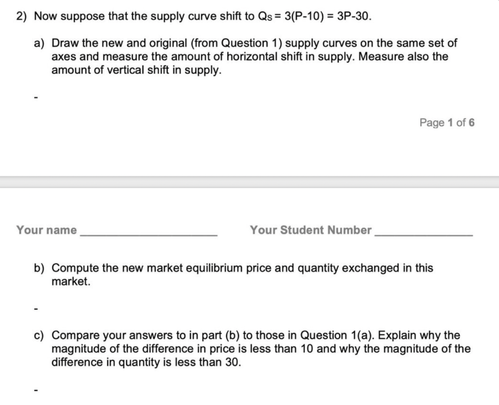 Solved 1) Suppose that the demand and supply curves for a | Chegg.com