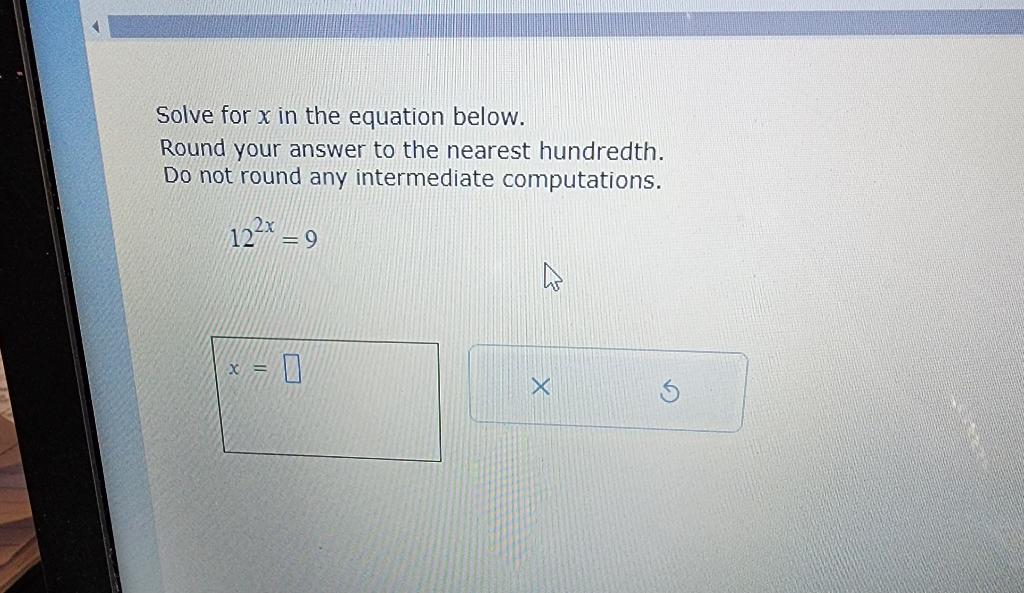 Solved Solve for x in the equation below. Round your answer | Chegg.com