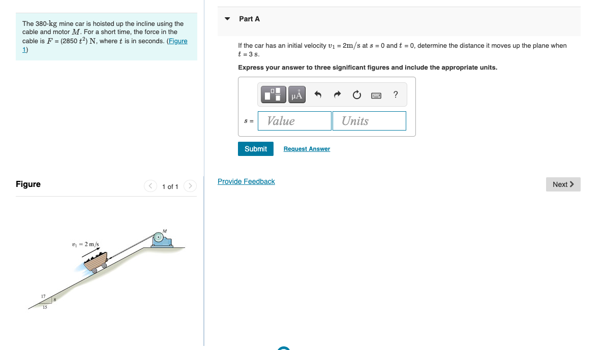 Solved The 380−kg mine car is hoisted up the incline using | Chegg.com