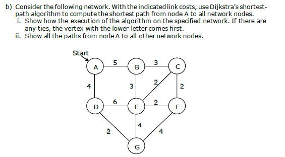 Solved b) Consider the following network. With the indicated | Chegg.com