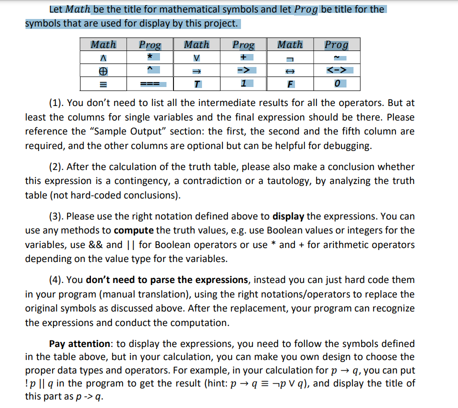 Let Math be the title for mathematical symbols and let \( \operatorname{Prog} \) be title for the symbols that are used for d