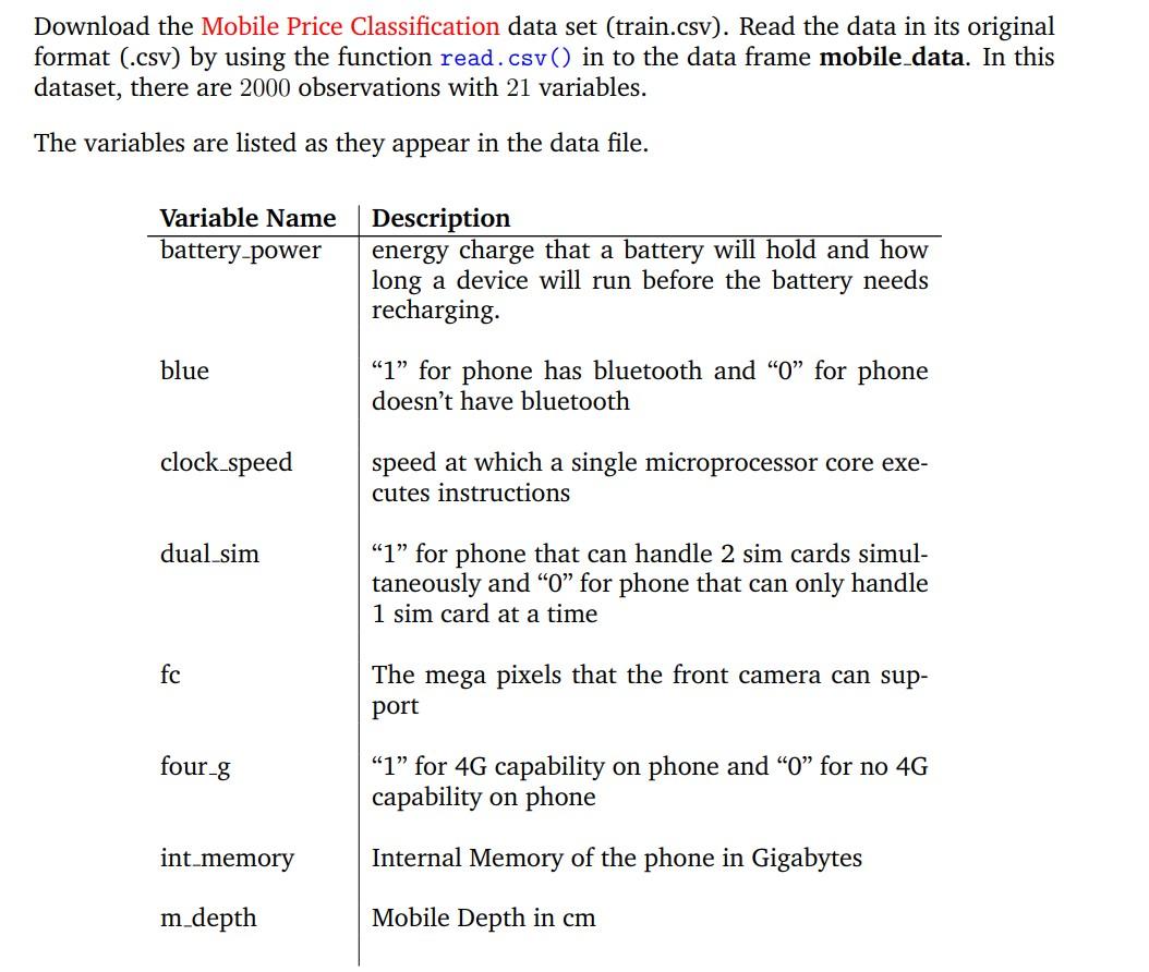 CSV - Mobile