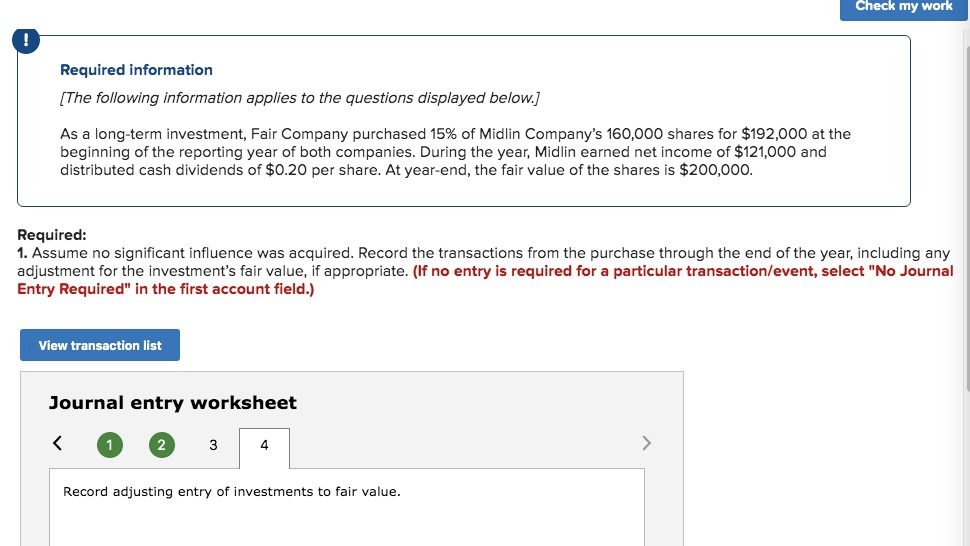 Solved Check my work Required information [The following | Chegg.com