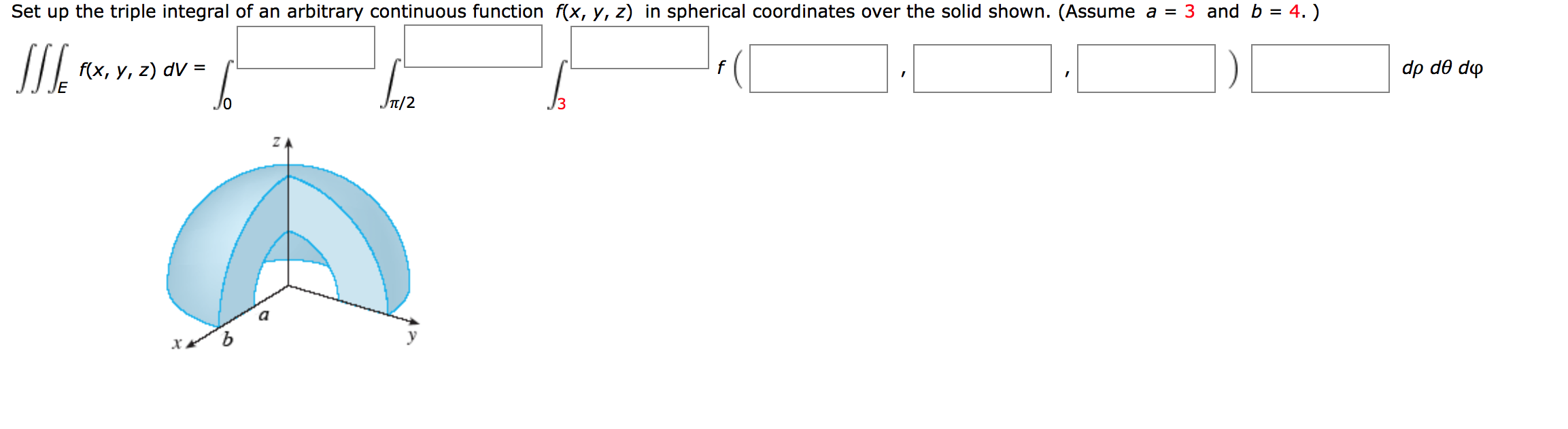 Solved Set up the triple integral of an arbitrary continuous | Chegg.com