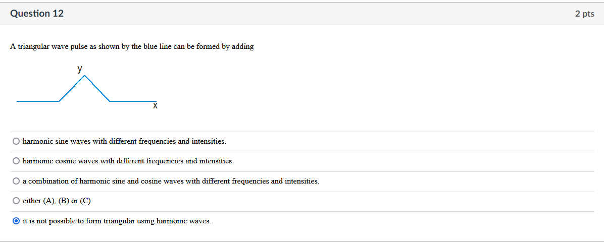 Solved Question 12 2 pts A triangular wave pulse as shown by | Chegg.com