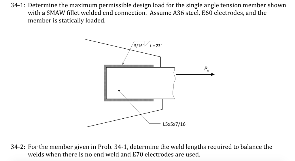 Solved 34-1: Determine the maximum permissible design load | Chegg.com