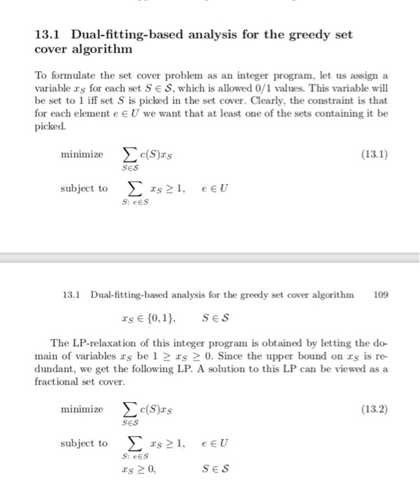 Solved 13.5 Show that the integrality gap of the relaxation | Chegg.com
