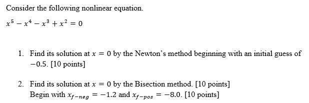 Solved Consider the following nonlinear equation. | Chegg.com
