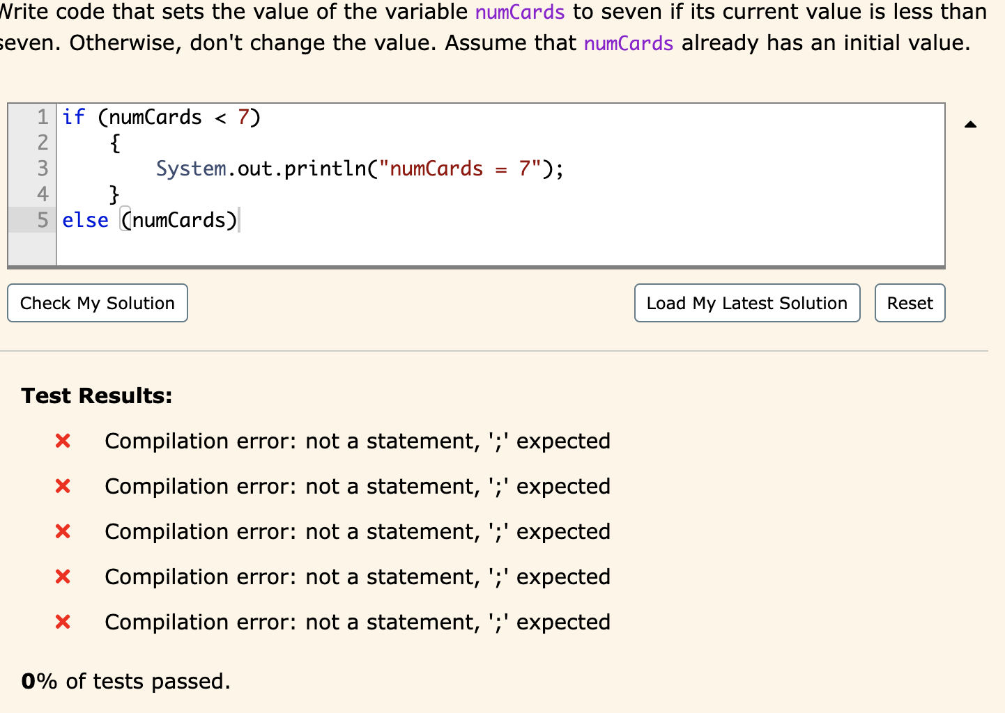 Solved Vrite code that sets the value of the variable | Chegg.com