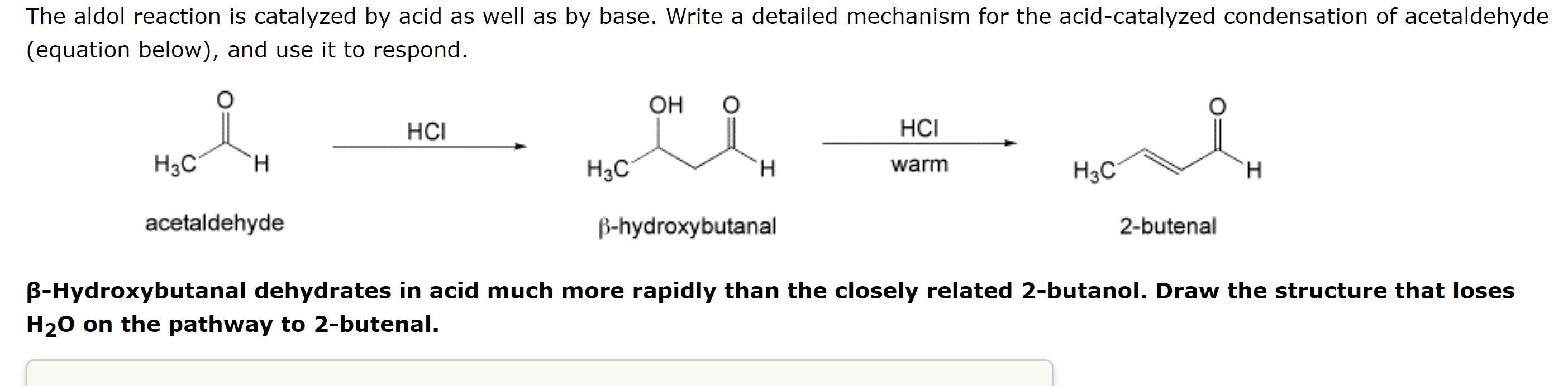 Solved The aldol reaction is catalyzed by acid as well as by | Chegg.com