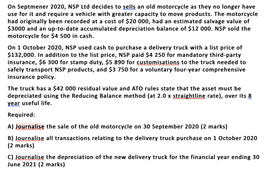 Motorcycle discount depreciation rate