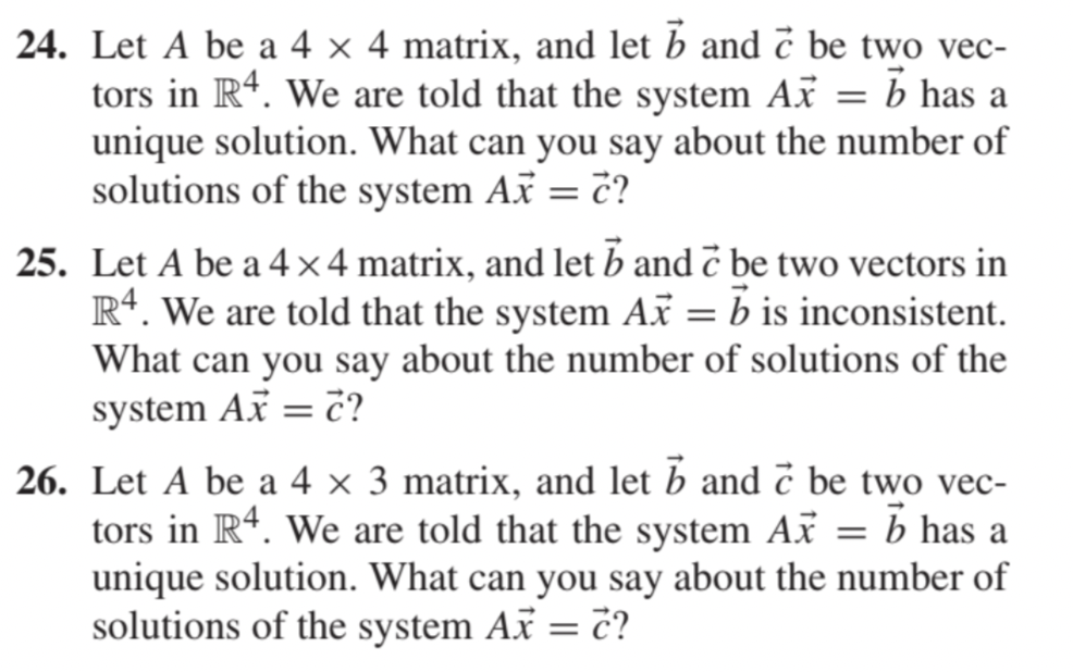 Solved 24. Let A Be A 4×4 Matrix, And Let B And C Be Two | Chegg.com