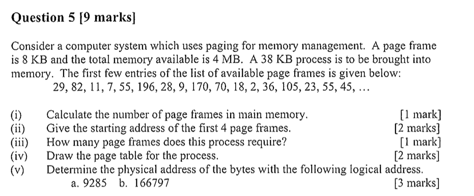 Solved Consider a computer system which uses paging for | Chegg.com