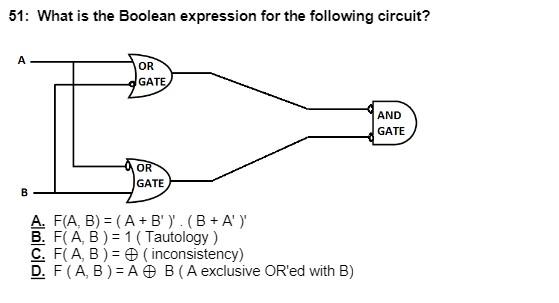 Solved 51: What is the Boolean expression for the following | Chegg.com