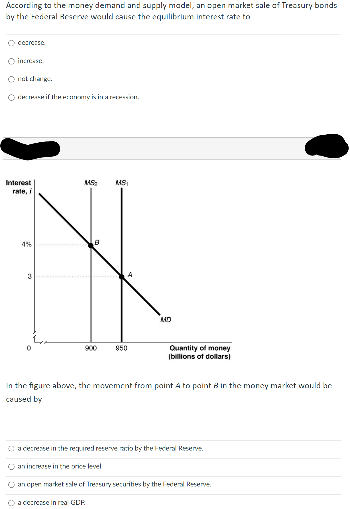 Solved According to the money demand and supply model, an | Chegg.com