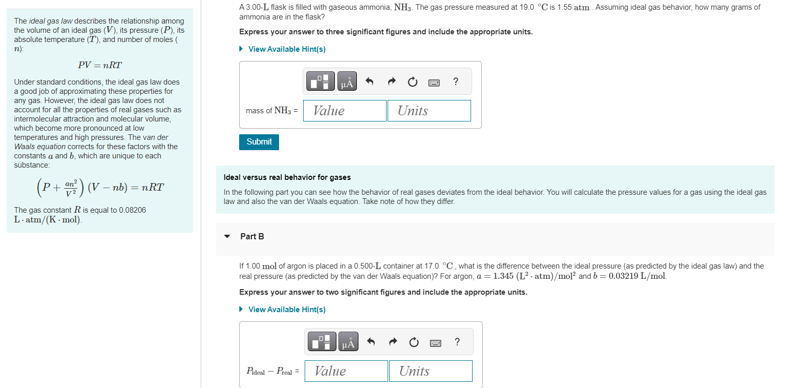 Solved The ideal gas law describes the relationship amongthe | Chegg.com